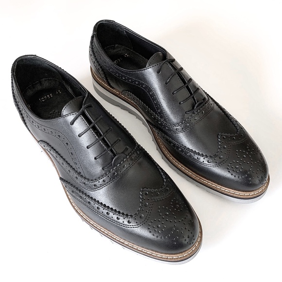 Black Wingtip Oxford Leather Dress Shoe main image 5